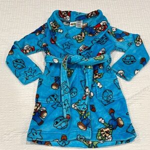 Super Mario Blue Fleece Kids Robe